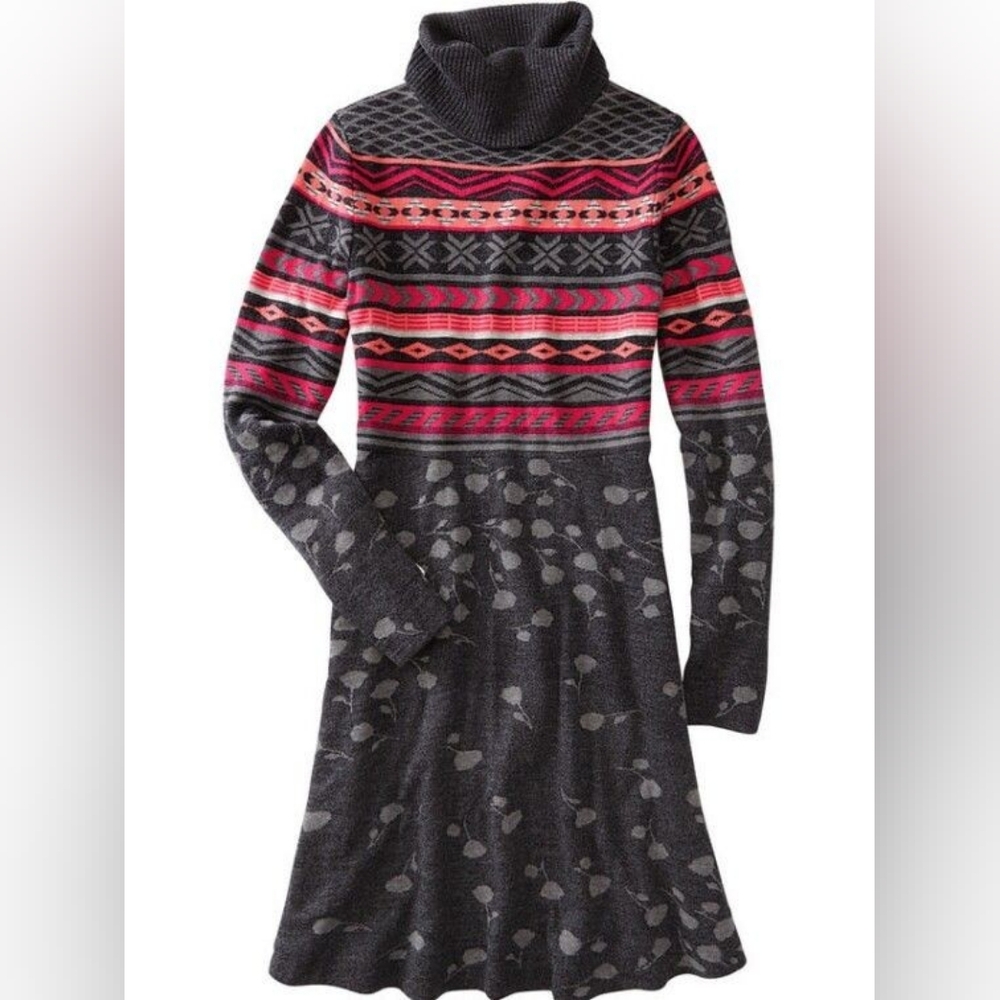 Krimson Klover Merino Fair Isle Sweater Dress ❄️💕🧡